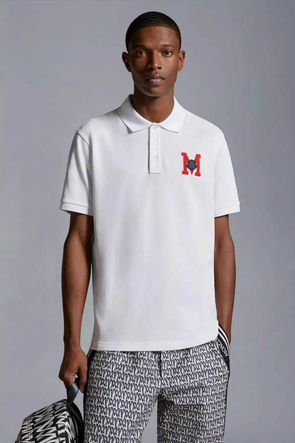 MONCLER  |Embroidered Monogram Polo Shirt