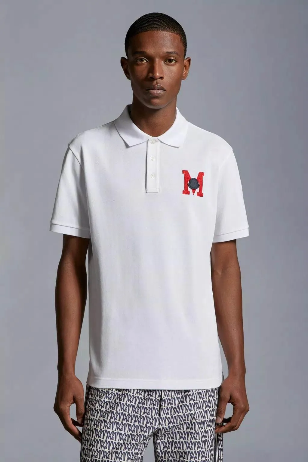 MONCLER  |Embroidered Monogram Polo Shirt