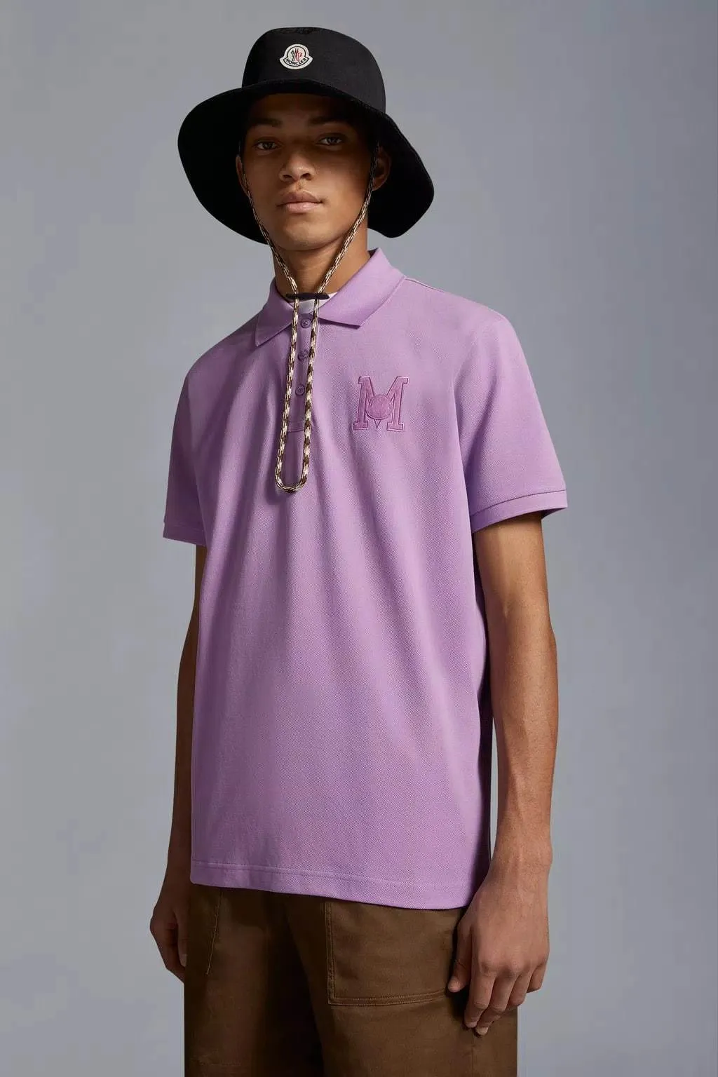 MONCLER  |Embroidered Monogram Polo Shirt