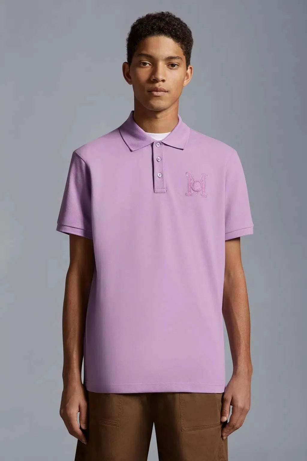 MONCLER  |Embroidered Monogram Polo Shirt