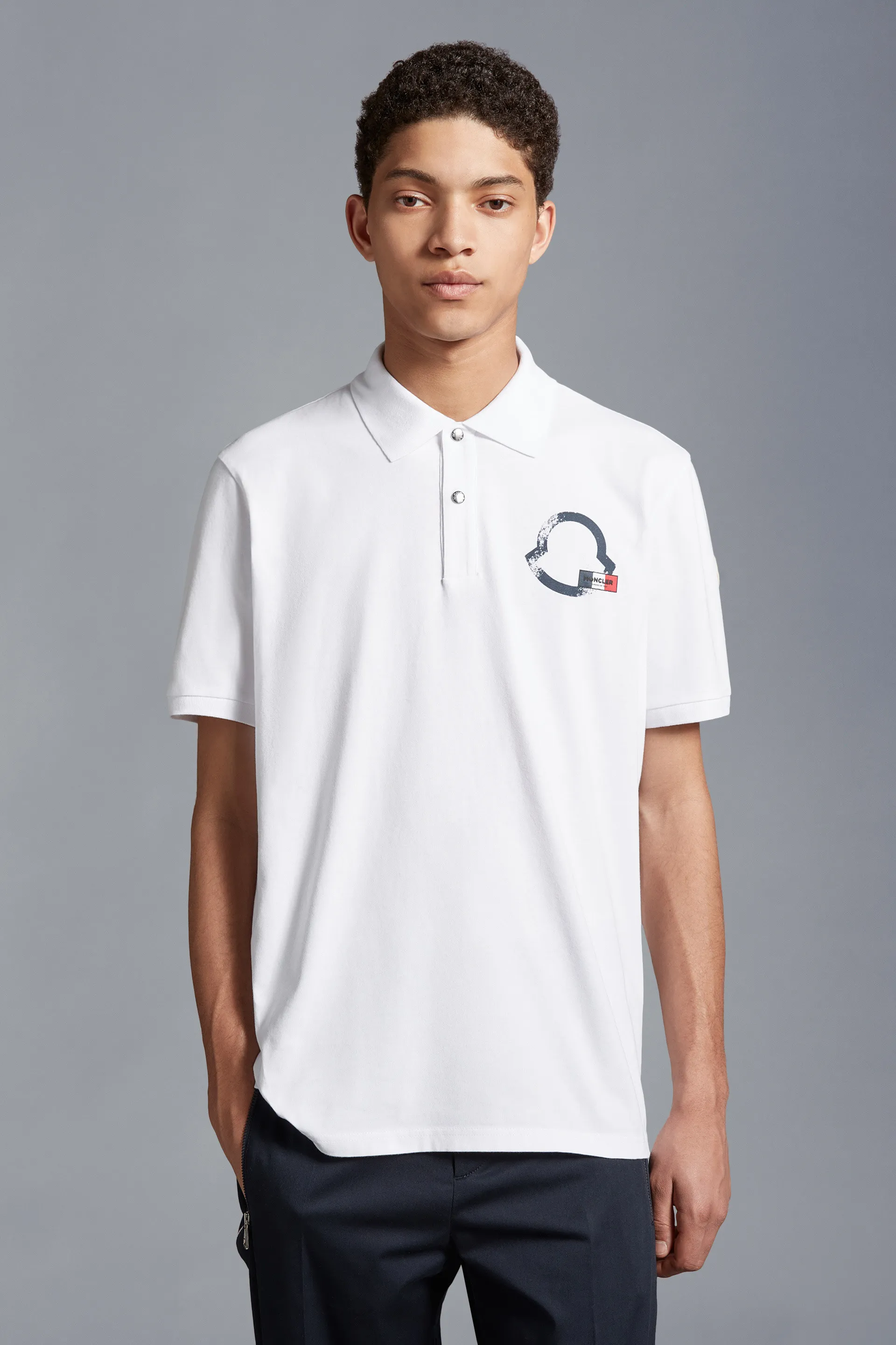 MONCLER  |Logo Outline Polo Shirt