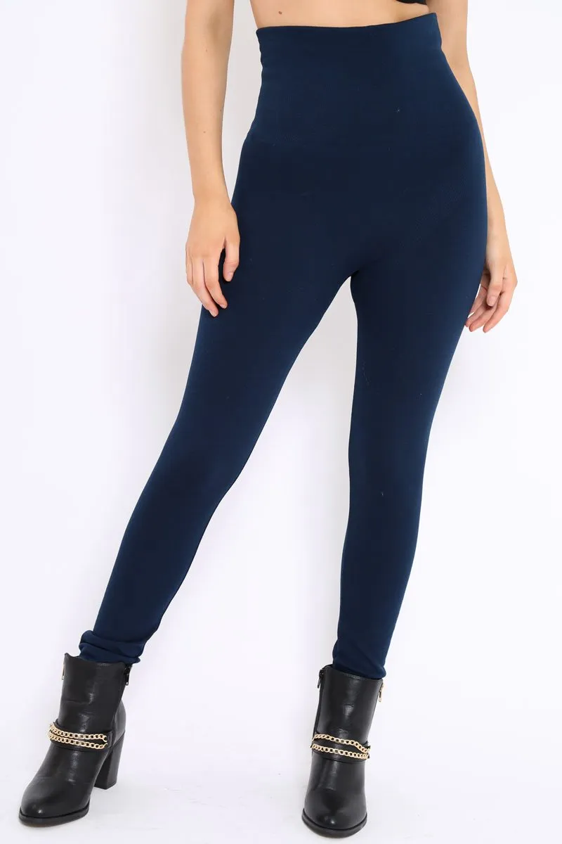 Navy High Waisted Shape Leggings - Binky