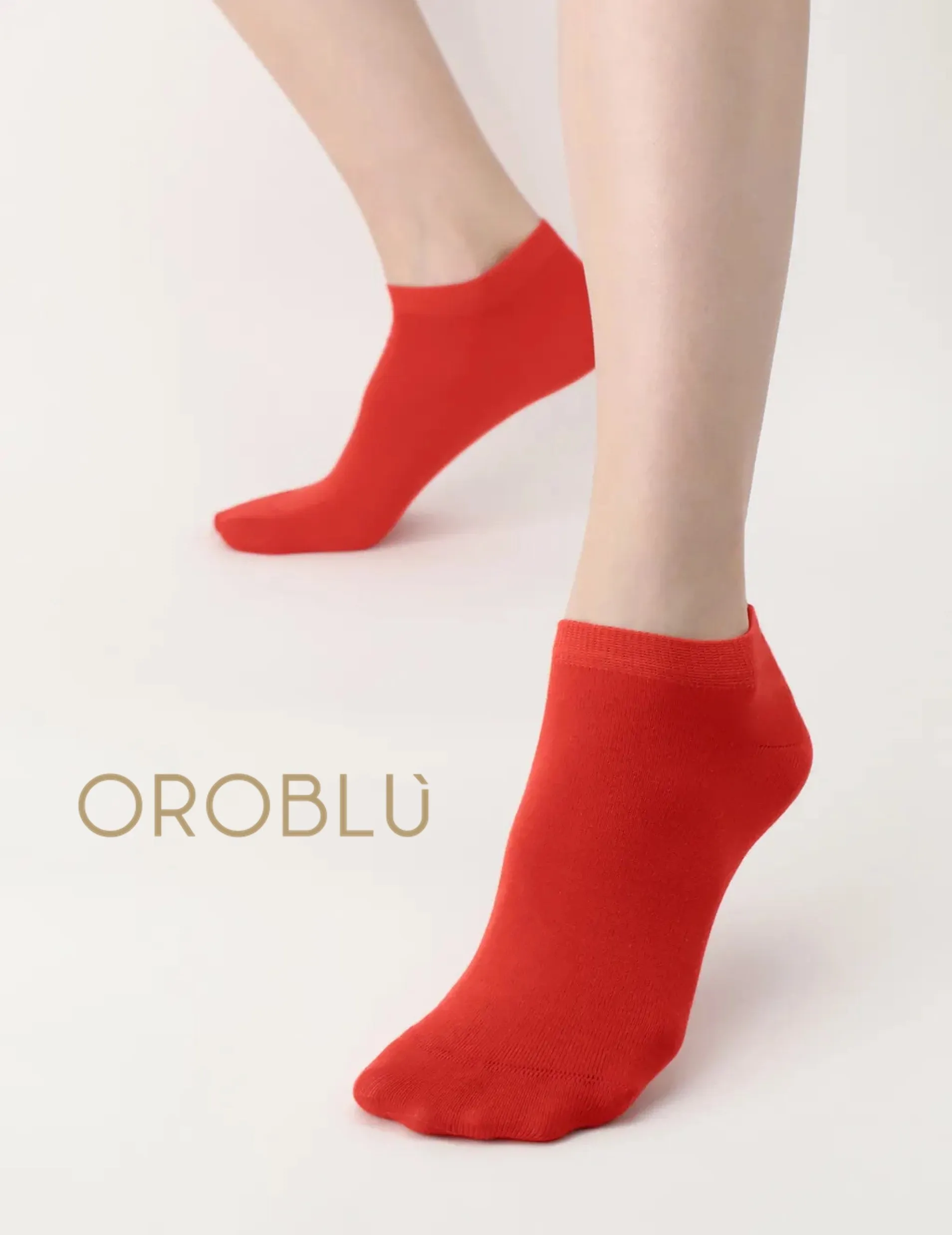 Oroblu Bio Cotton Sneaker Socks Orange VOBC67425