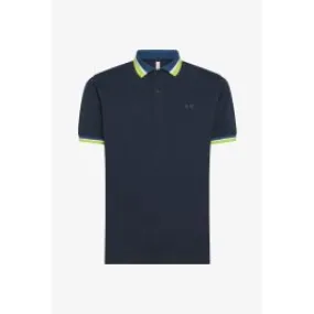 Polo con righe uomo Blu