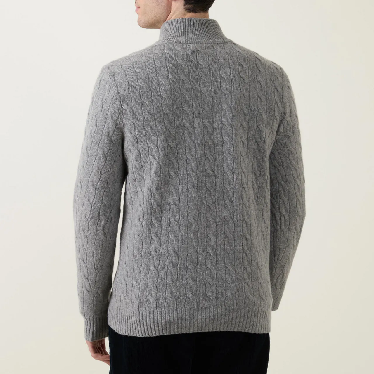 POLO RALPH LAUREN Cable-Knit Half-Zip Sweater - Grey