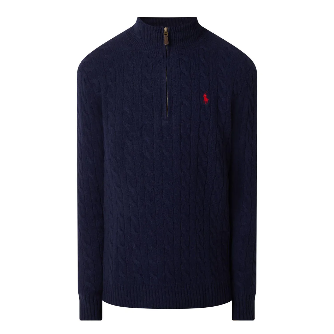 POLO RALPH LAUREN Cable Knit Half-Zip Sweater - Navy