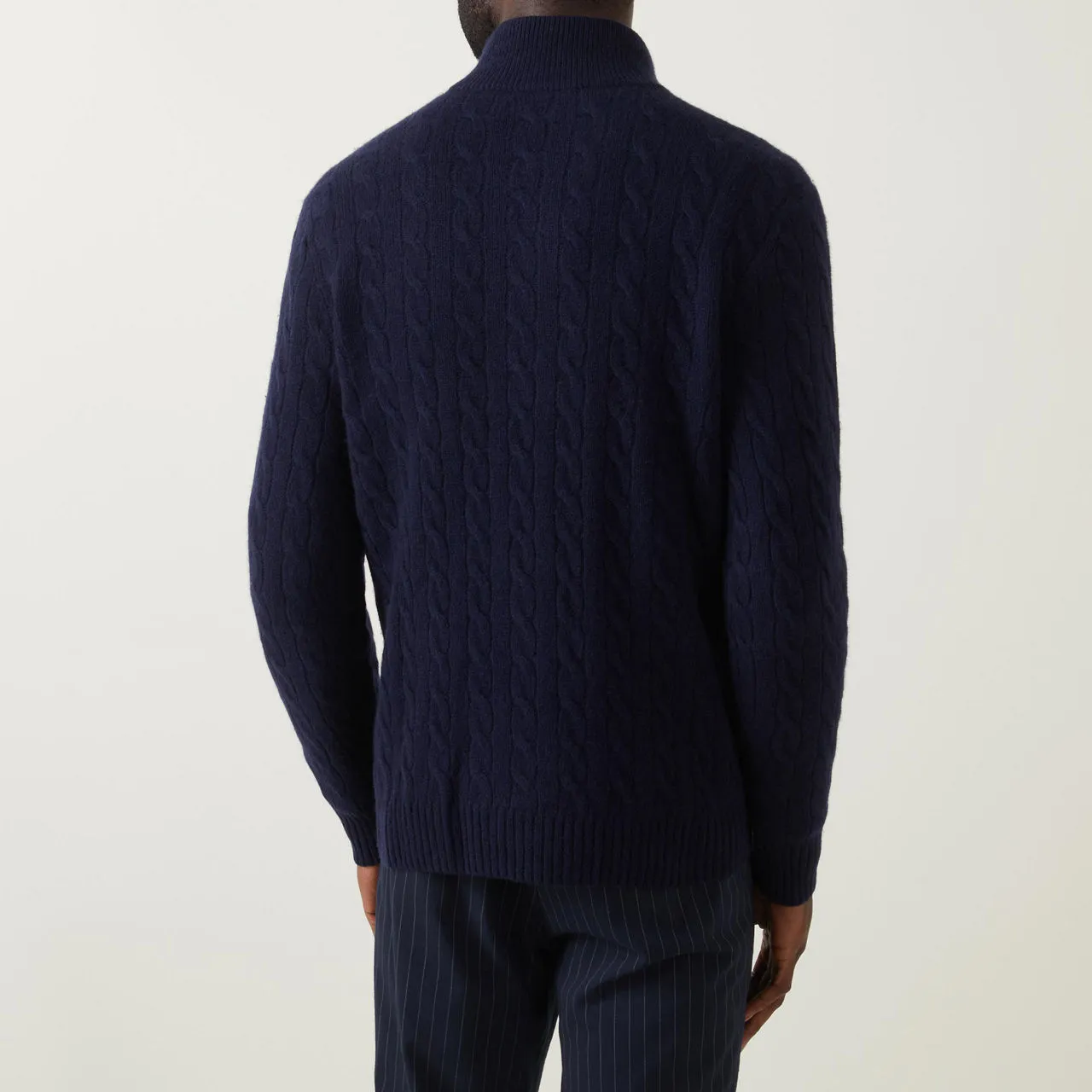 POLO RALPH LAUREN Cable Knit Half-Zip Sweater - Navy