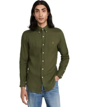 Polo Ralph Lauren Piece Dye Linen Shirt New Olive M