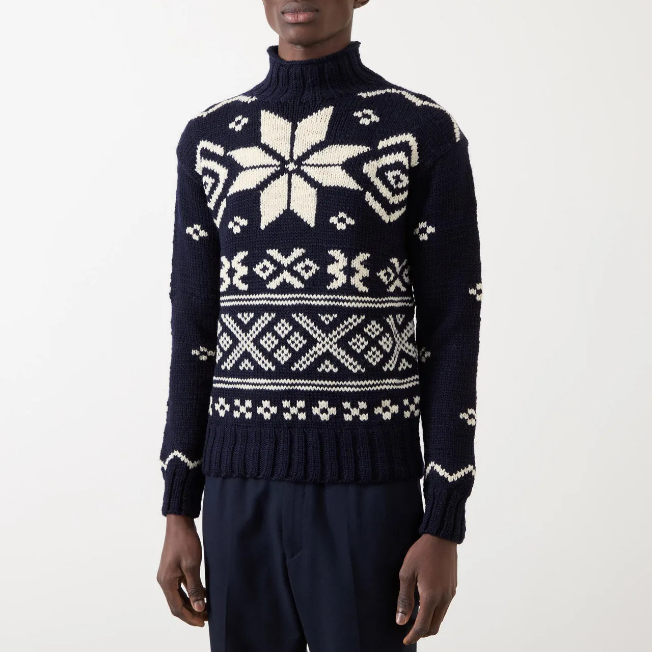 POLO RALPH LAUREN Snowflake Wool Sweater - Navy