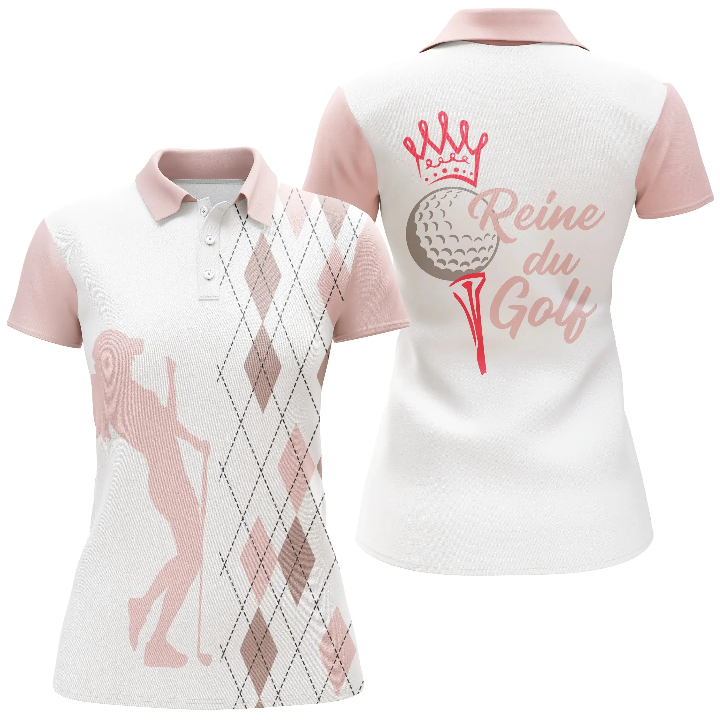 Polo Reine du Golf, Vêtement de Sport Femme, Cadeau Humour Golfeuse, Polo d'té à Séchage Rapide - CTS13052216