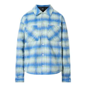 REPRESENT Brushed Check Overshirt - Blue