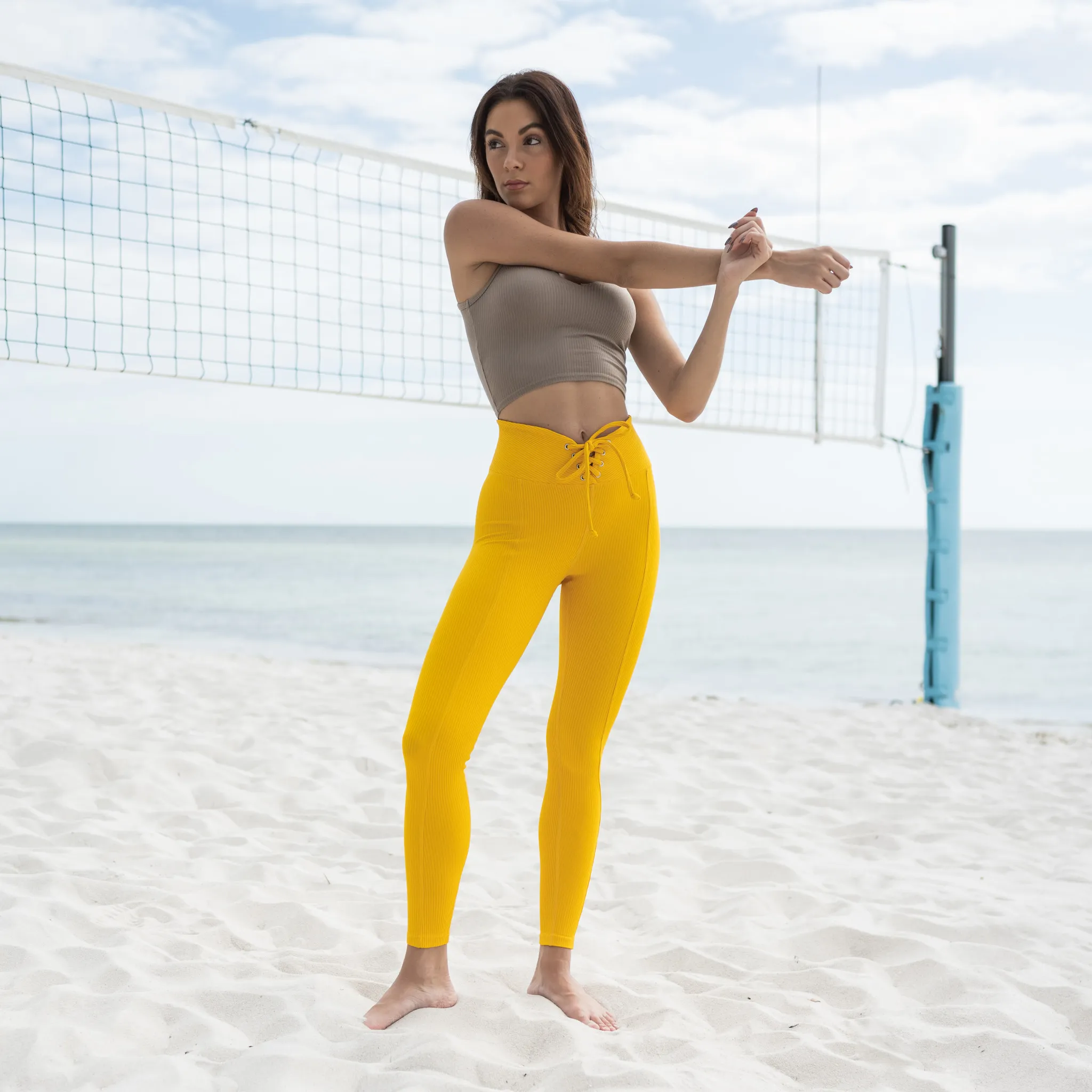 Ribbed Football Legging in Honeycomb