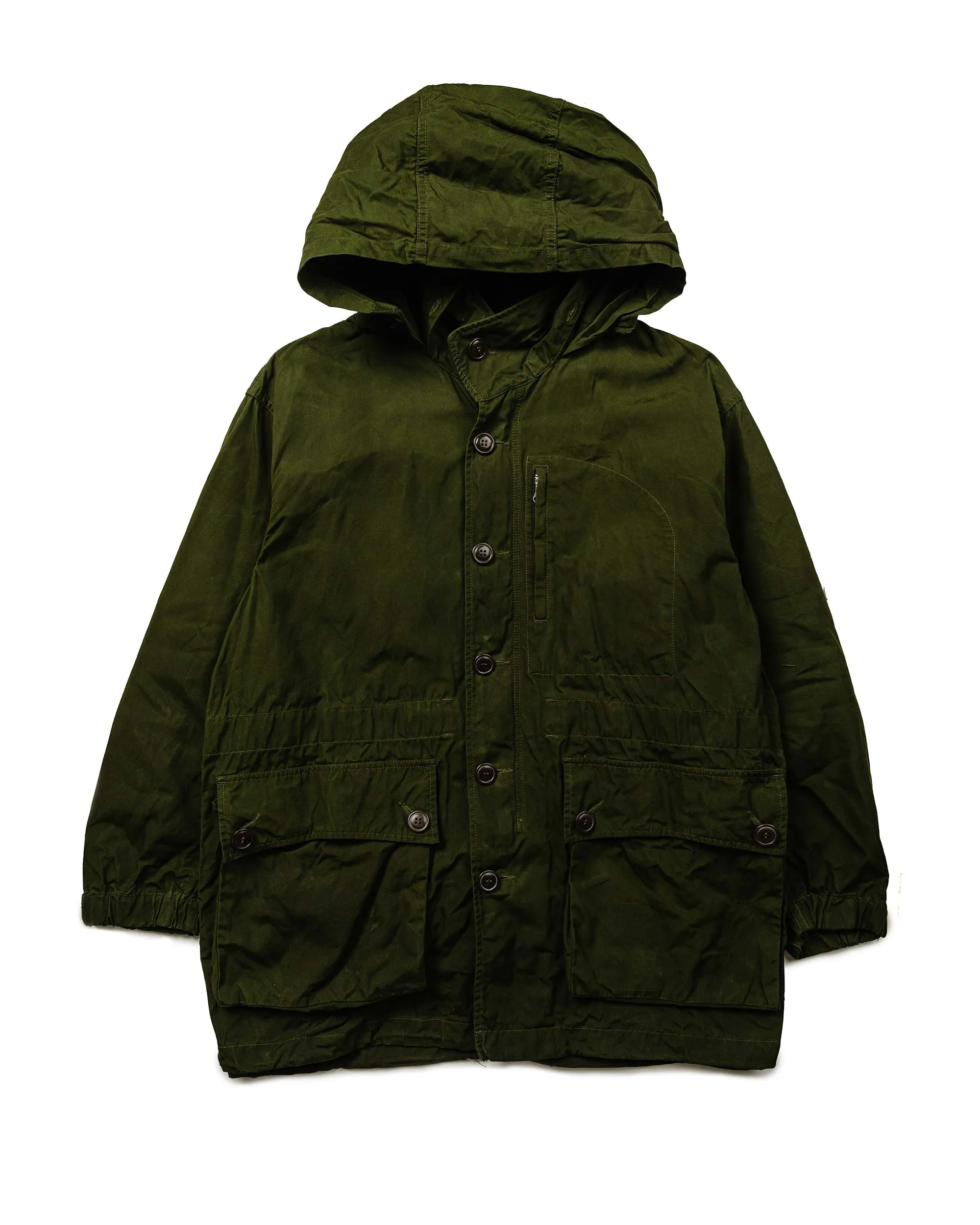 Sage de Cret High Density Cotton Waxed Field Half Coat Olive