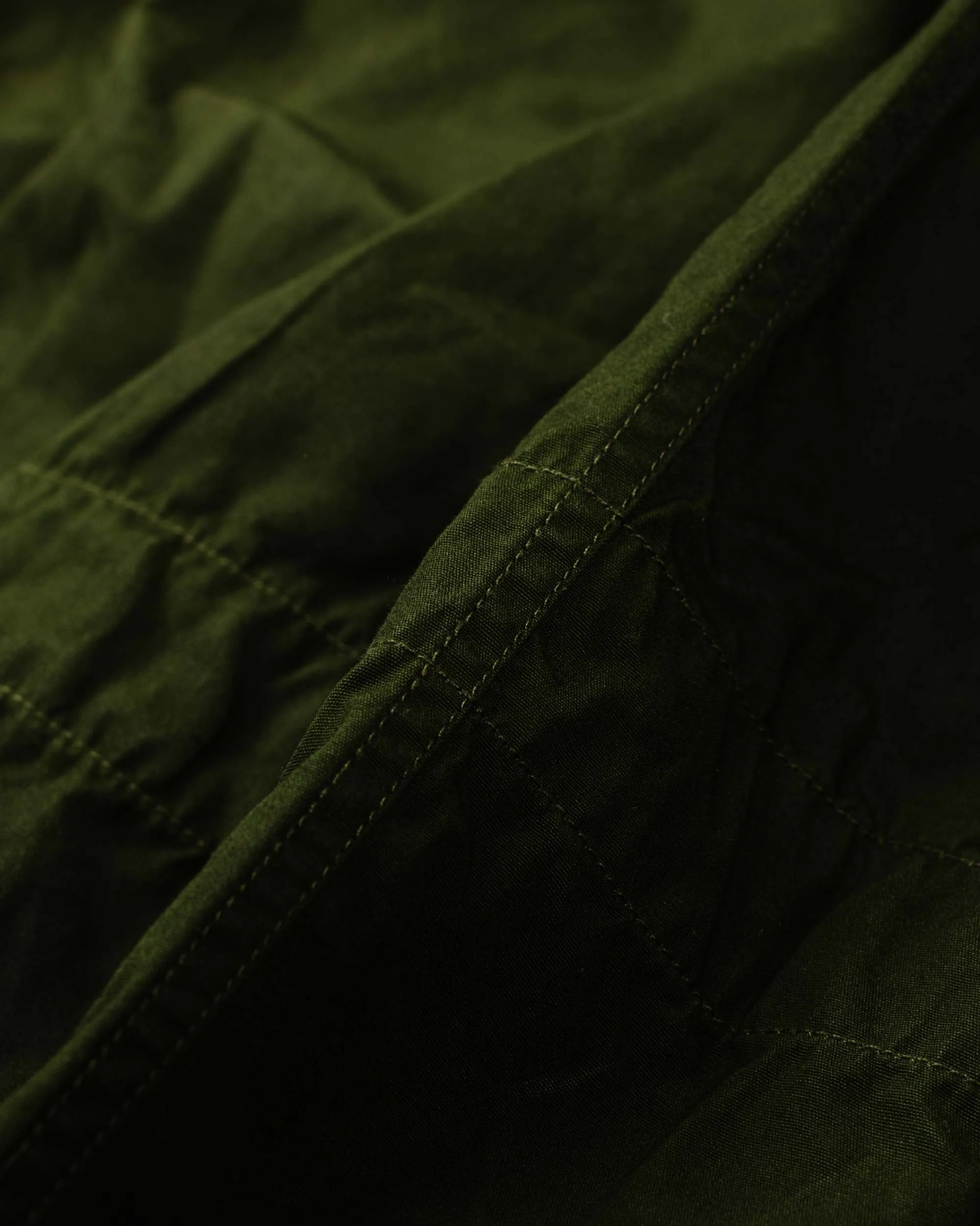 Sage de Cret High Density Cotton Waxed Field Half Coat Olive