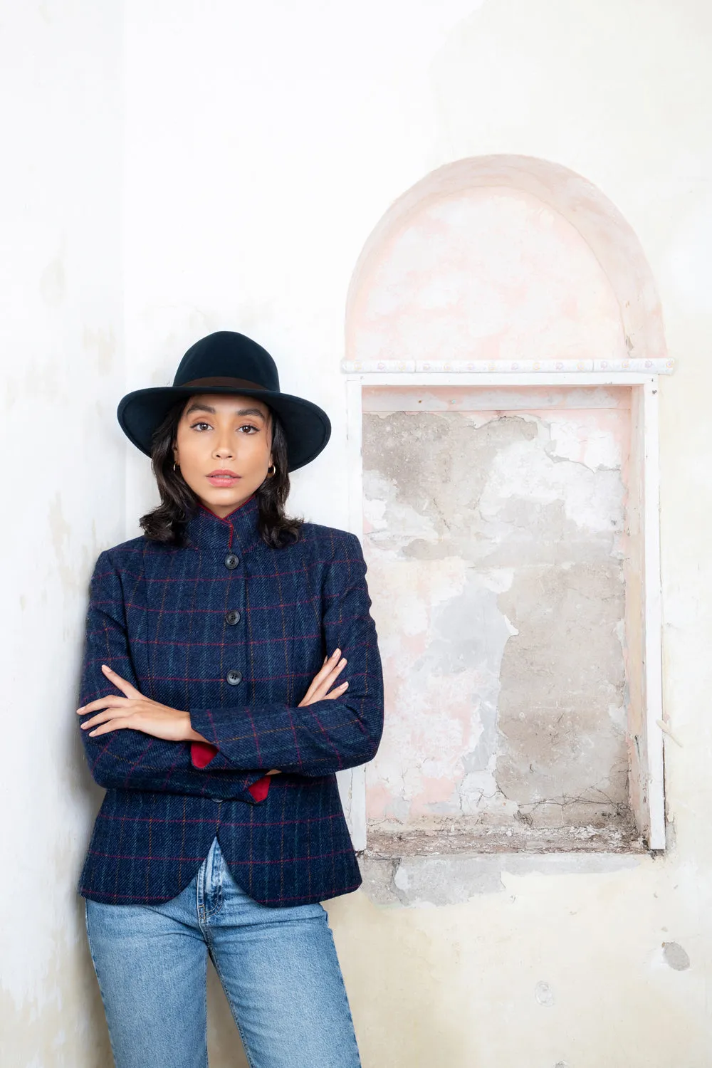 Sasha Tweed Jacket - Primary Navy