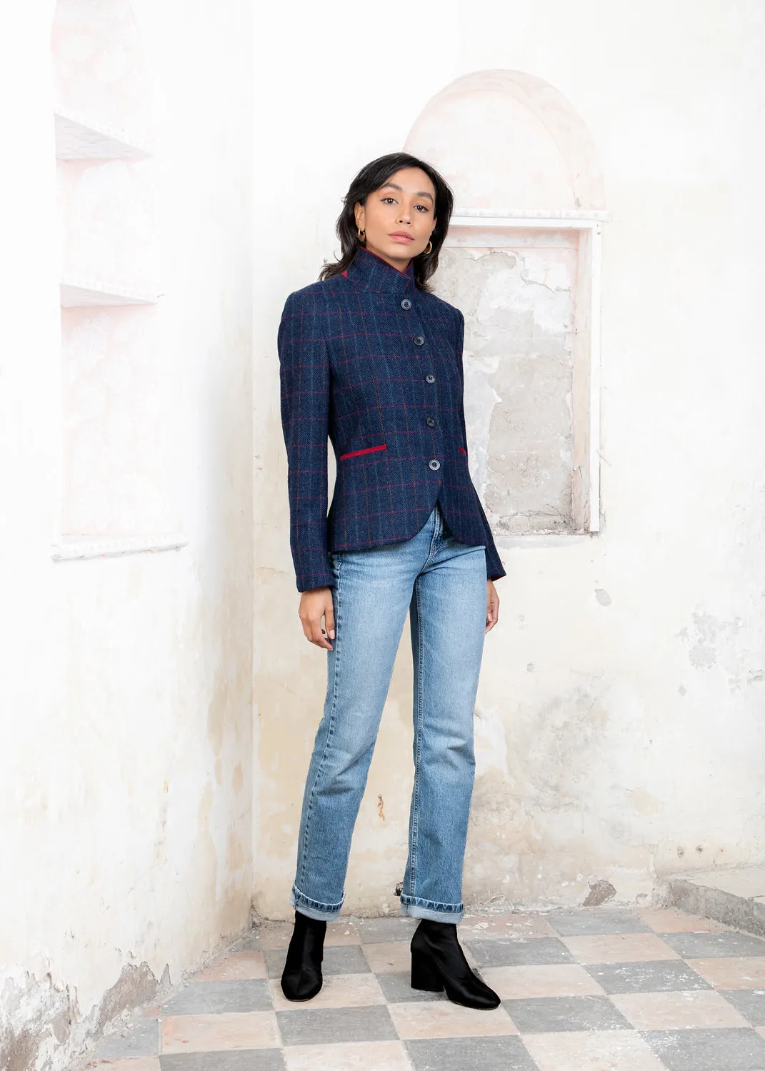 Sasha Tweed Jacket - Primary Navy