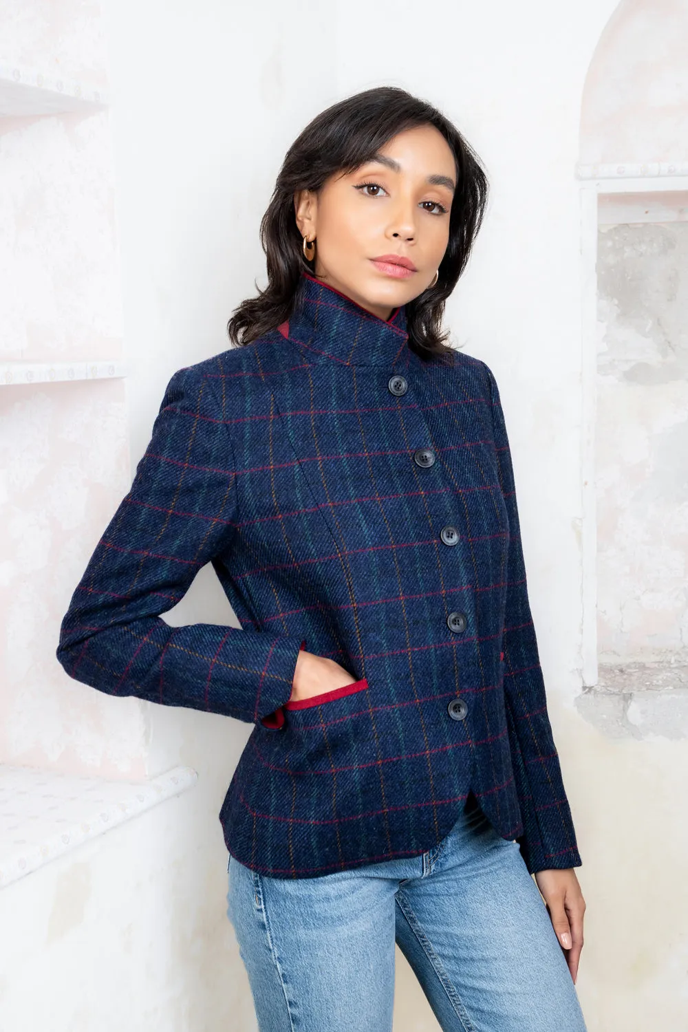 Sasha Tweed Jacket - Primary Navy