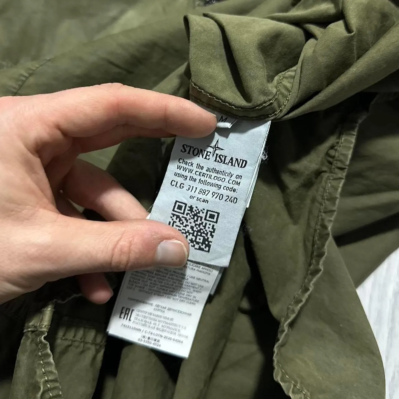 Stone Island Double Pocket Green Canvas Overshirt