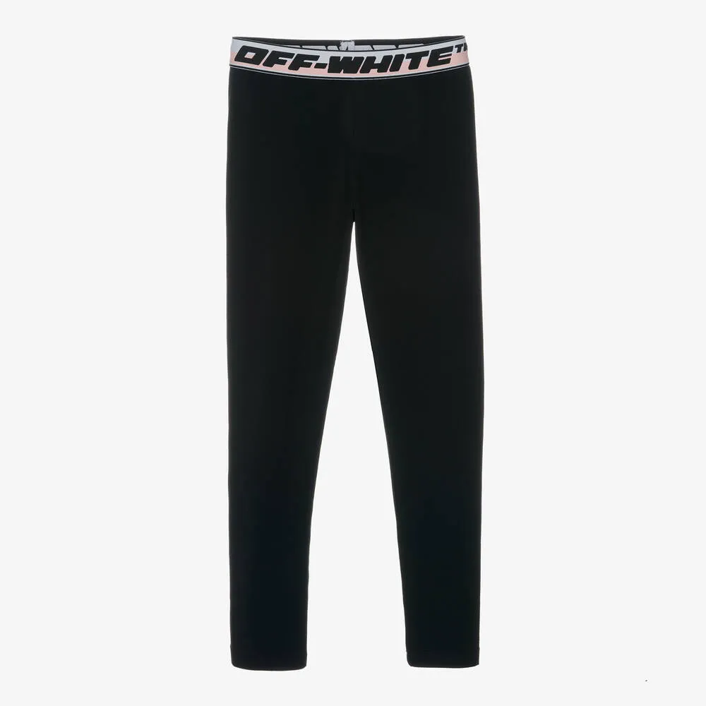 Teen Girls Black Logo Leggings