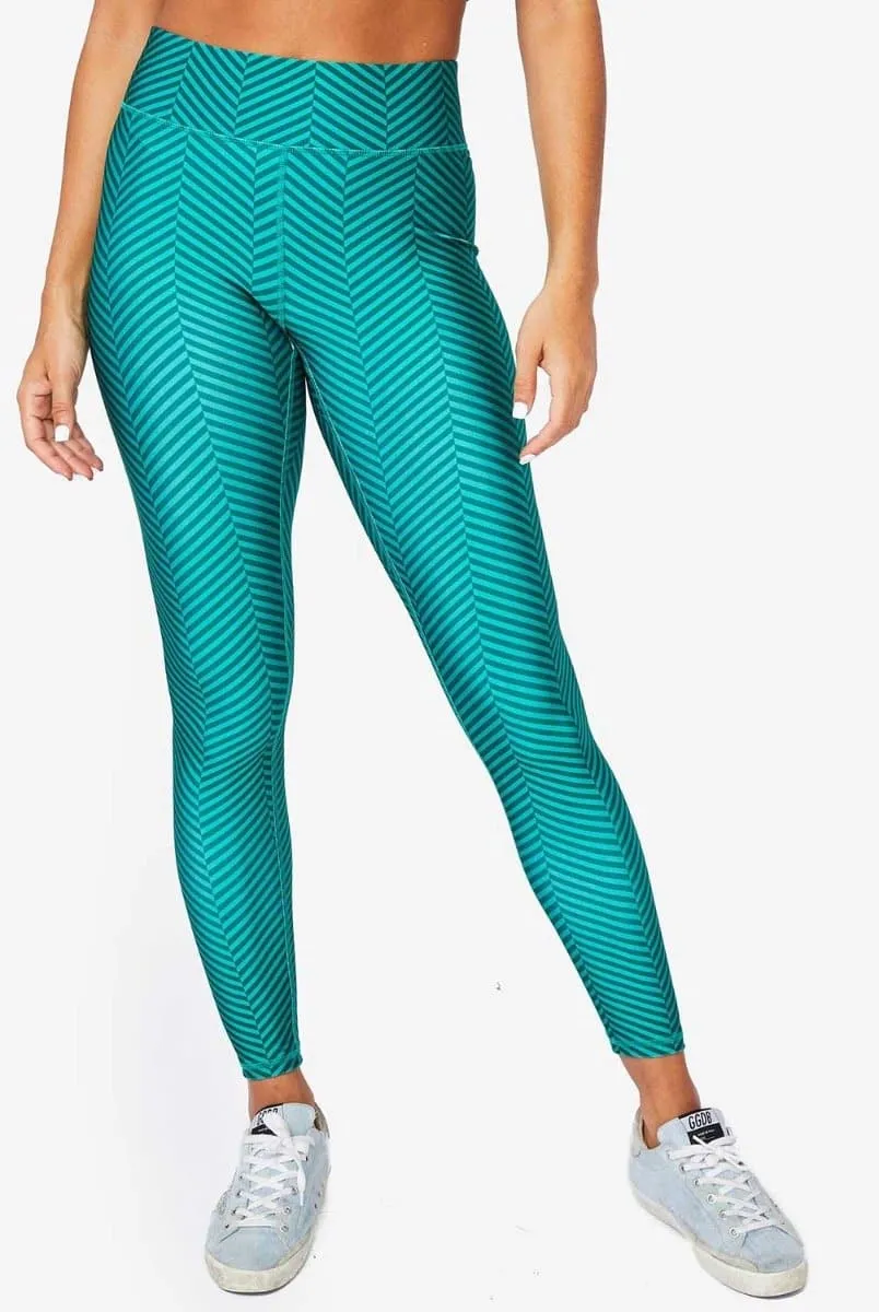 Terez Emerald Chevron Hi-Shine Leggings