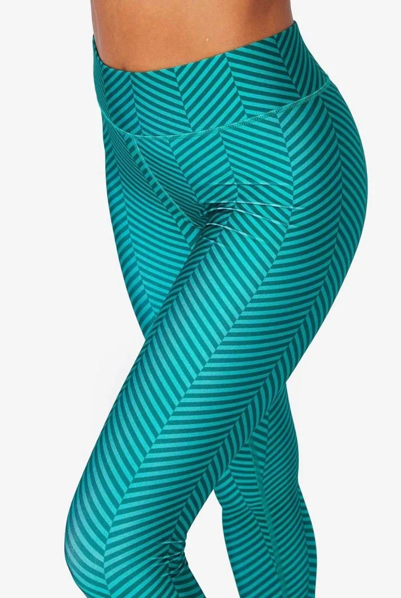 Terez Emerald Chevron Hi-Shine Leggings