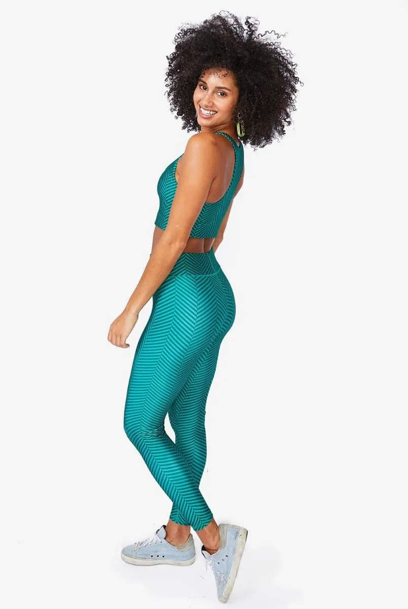 Terez Emerald Chevron Hi-Shine Leggings