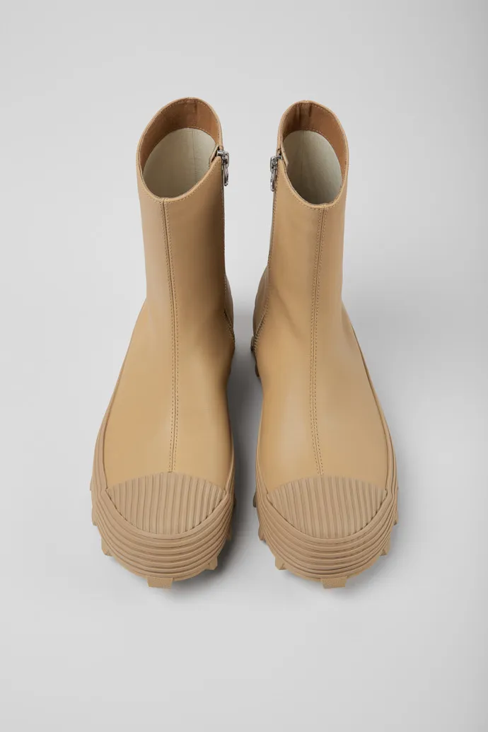 Traktori Beige leather boots