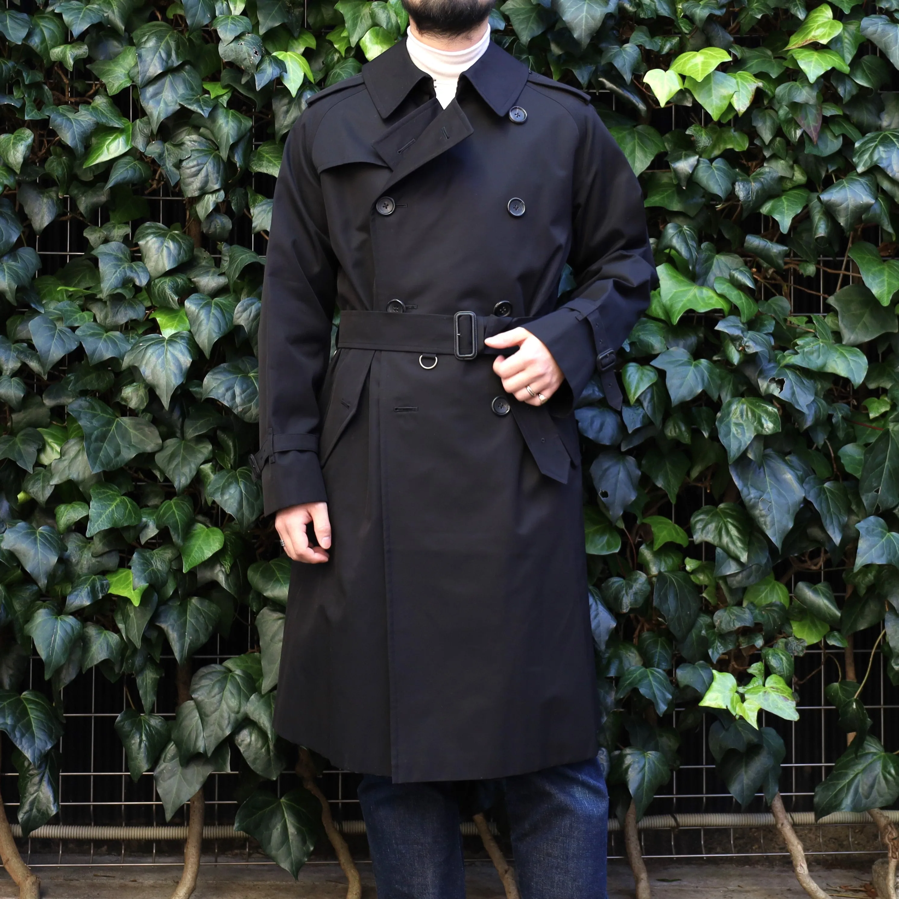 TRENCH COAT GABARDINE BLACK