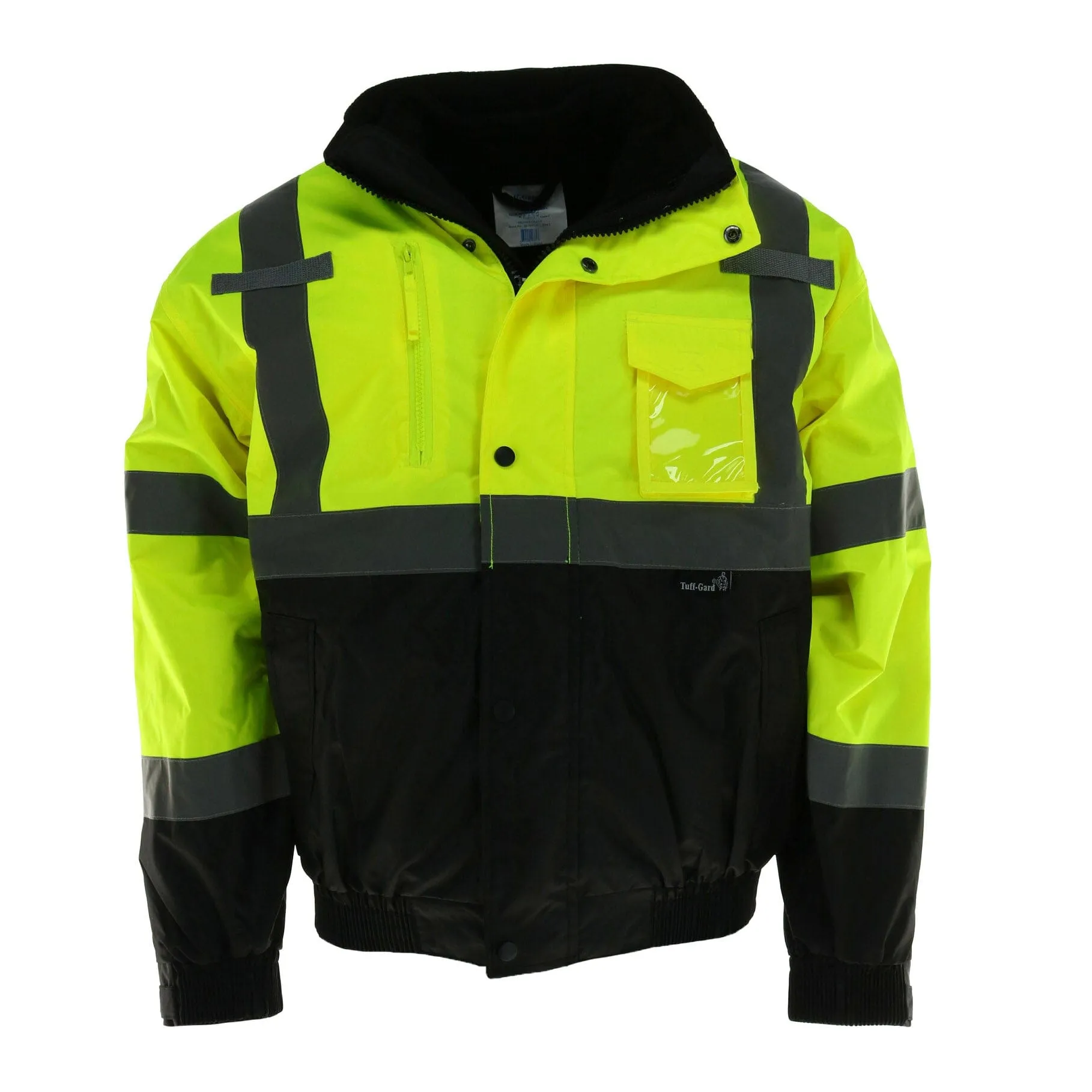 Tuff Grip Men's Fluorescent Bomber Rain Jacket with Removable Fleece Lining