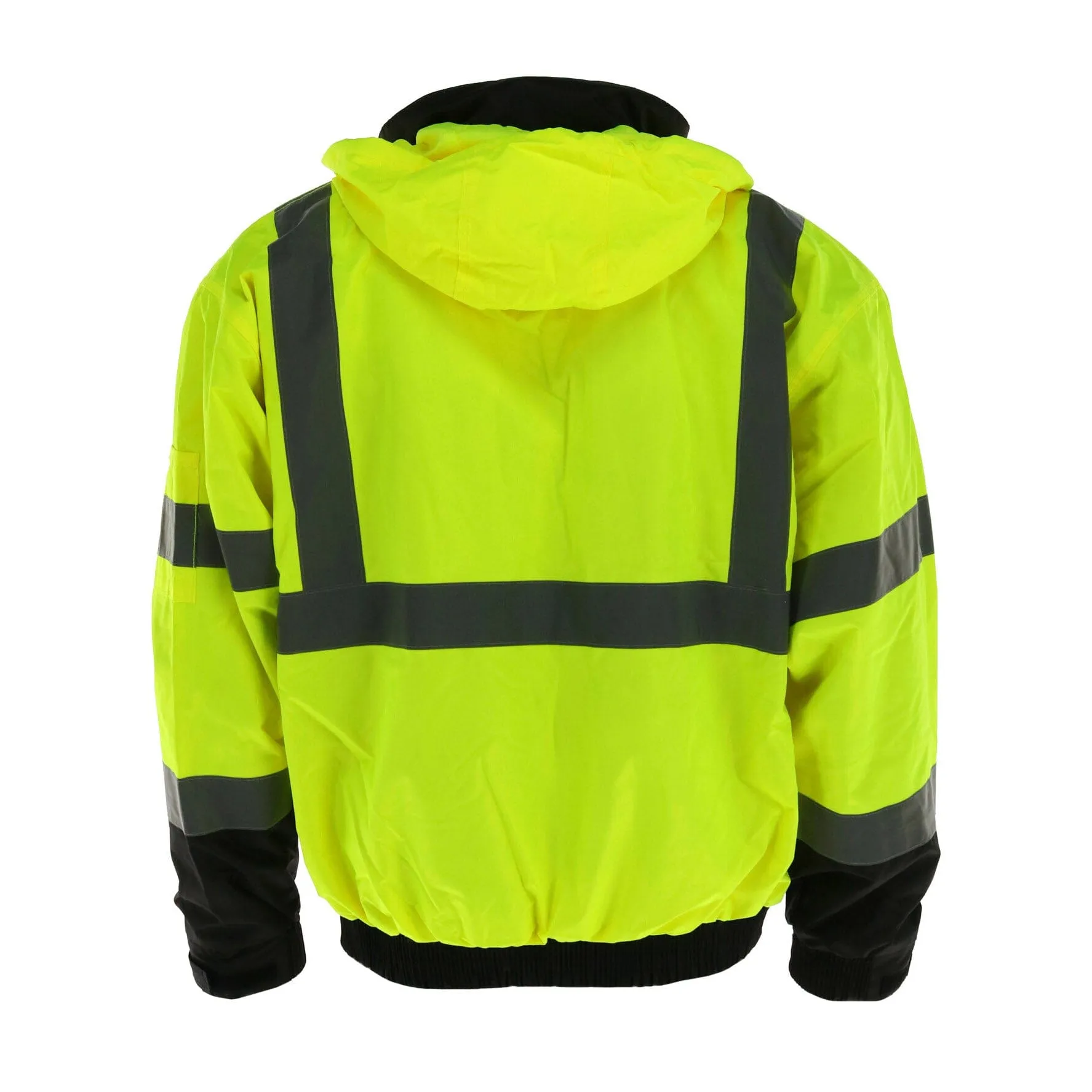 Tuff Grip Men's Fluorescent Bomber Rain Jacket with Removable Fleece Lining