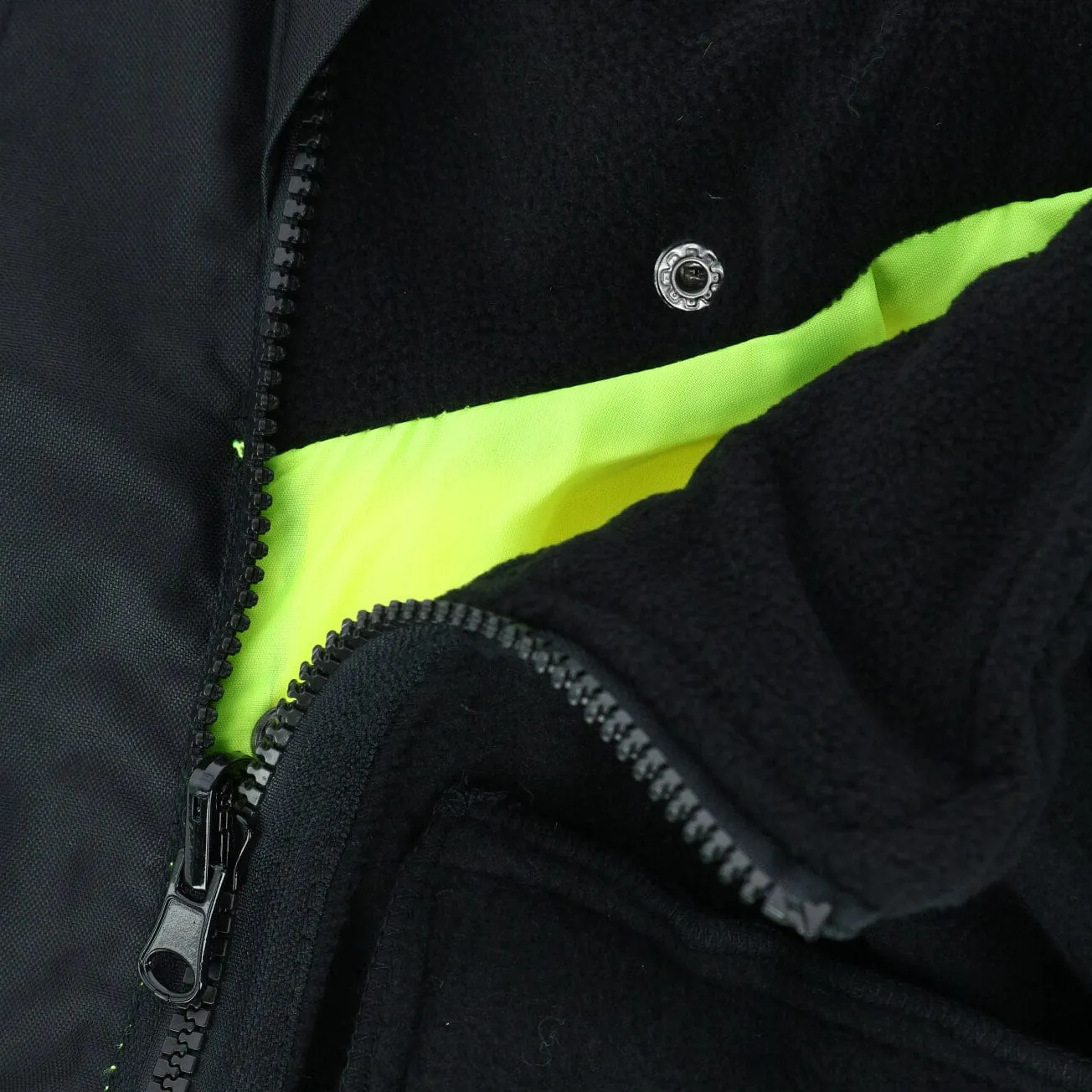 Tuff Grip Men's Fluorescent Bomber Rain Jacket with Removable Fleece Lining