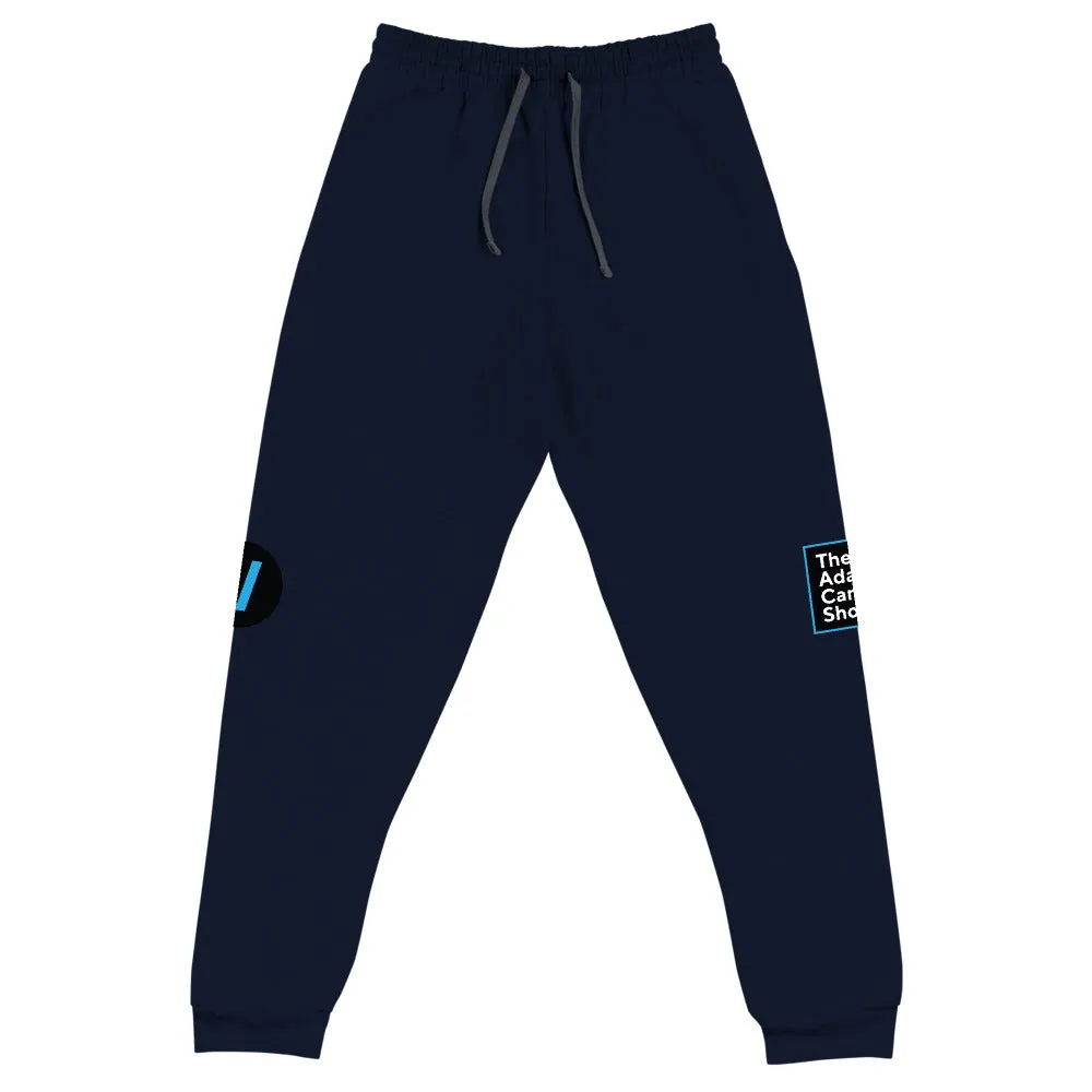 Unisex Joggers, The Adam Carolla Show Logo on Left Leg, ACS Icon on Right Leg