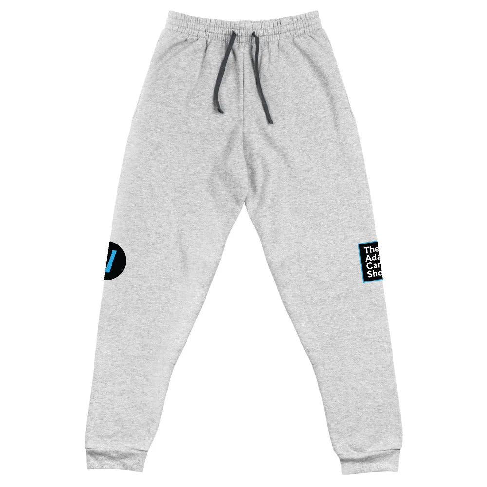 Unisex Joggers, The Adam Carolla Show Logo on Left Leg, ACS Icon on Right Leg