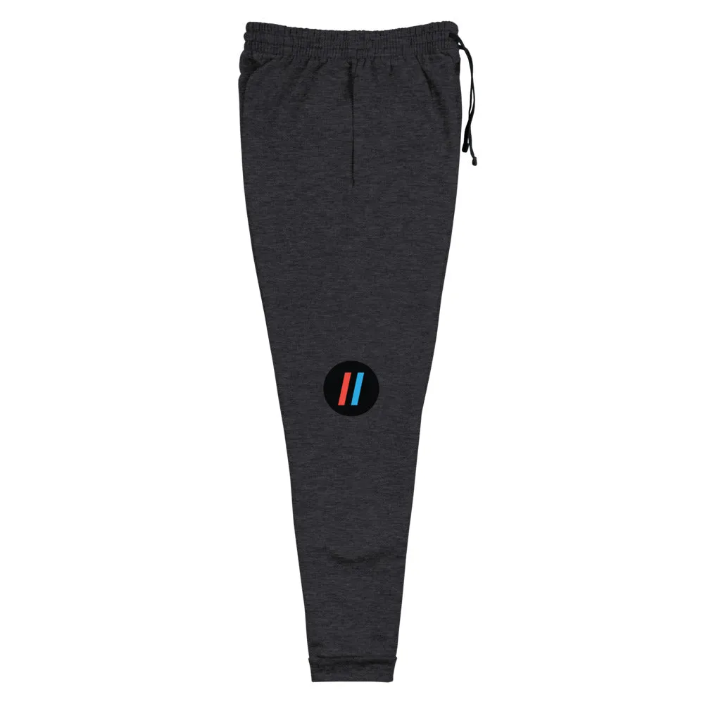 Unisex Joggers, The Adam Carolla Show Logo on Left Leg, ACS Icon on Right Leg