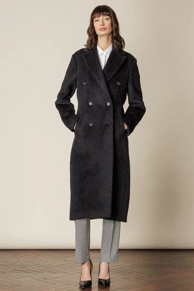 Valerie Coat - Black Wool, Alpaca and Silk