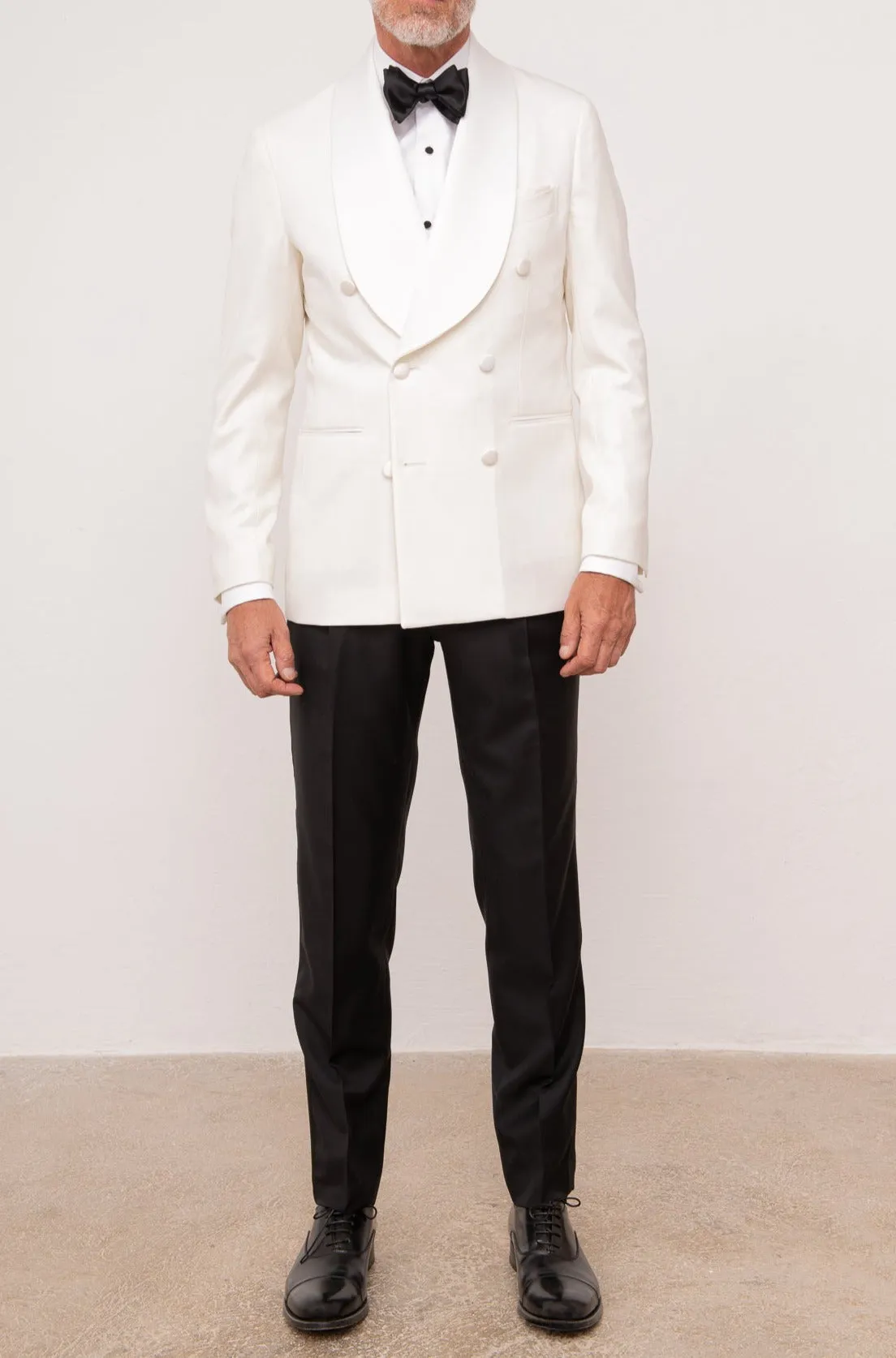 White double breasted tuxedo jacket - Made in Italy