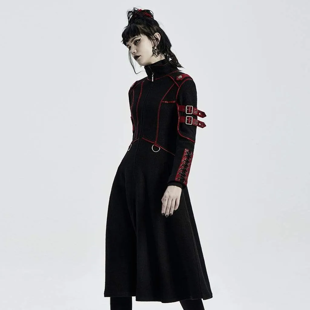 Women's Gothic Military Style Woolen Coats