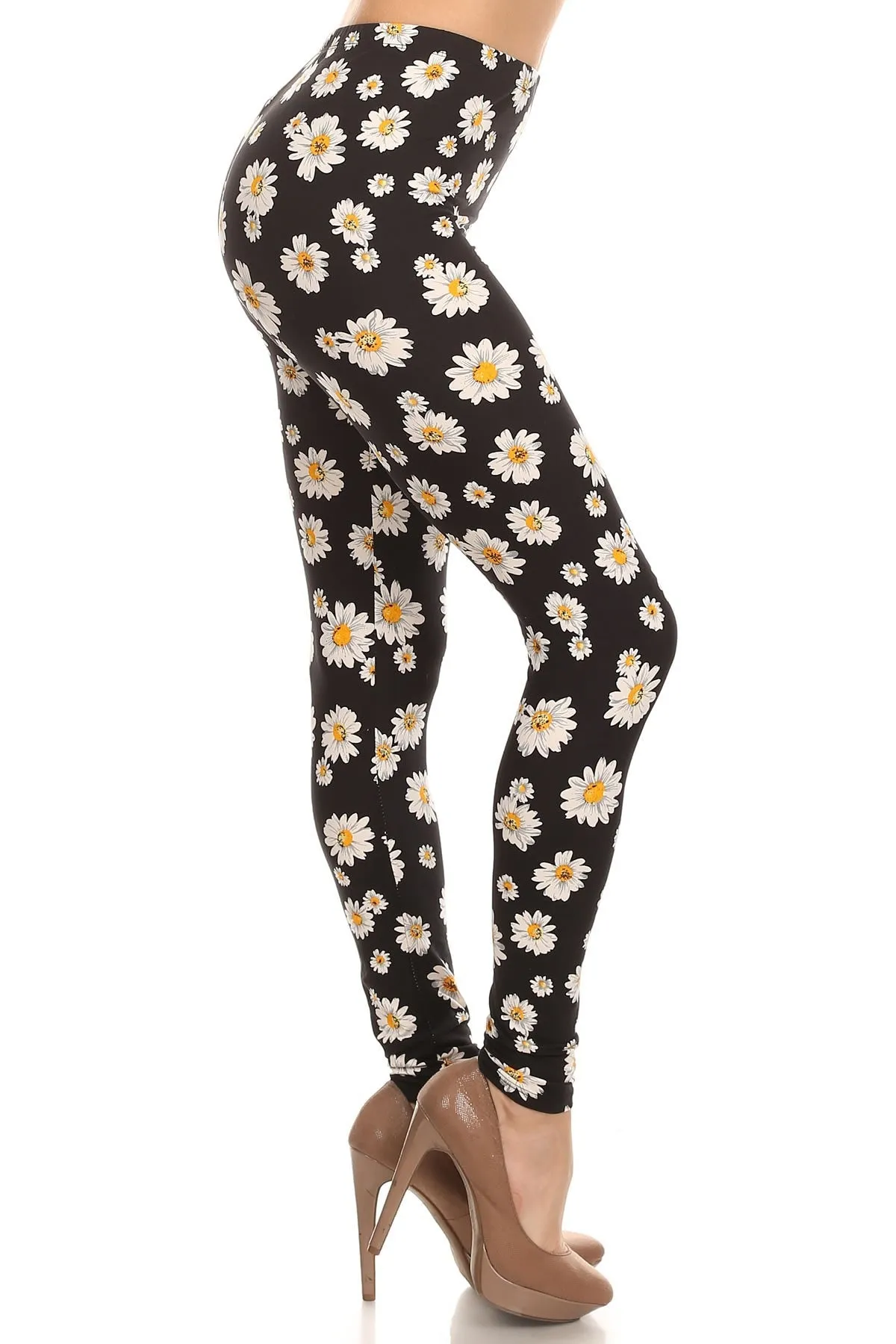 Women's Regular Vivid Daisy Couture Pattern Print Leggings