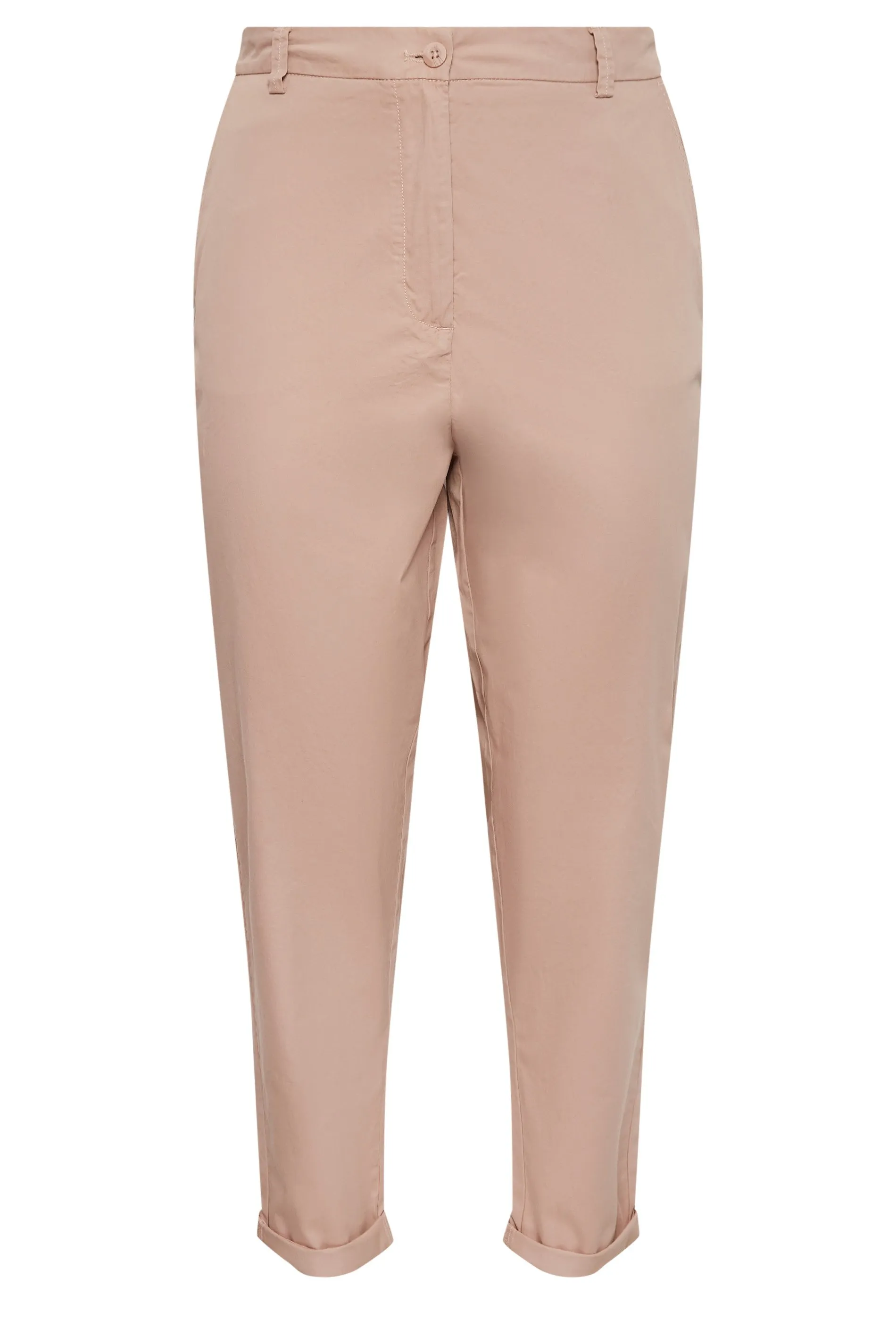 YOURS Curve Blush Pink Straight Leg Chino Trousers